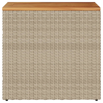 Tuinbijzettafel met houten blad 58x27,5x55 cm poly rattan beige - AllerleiShop