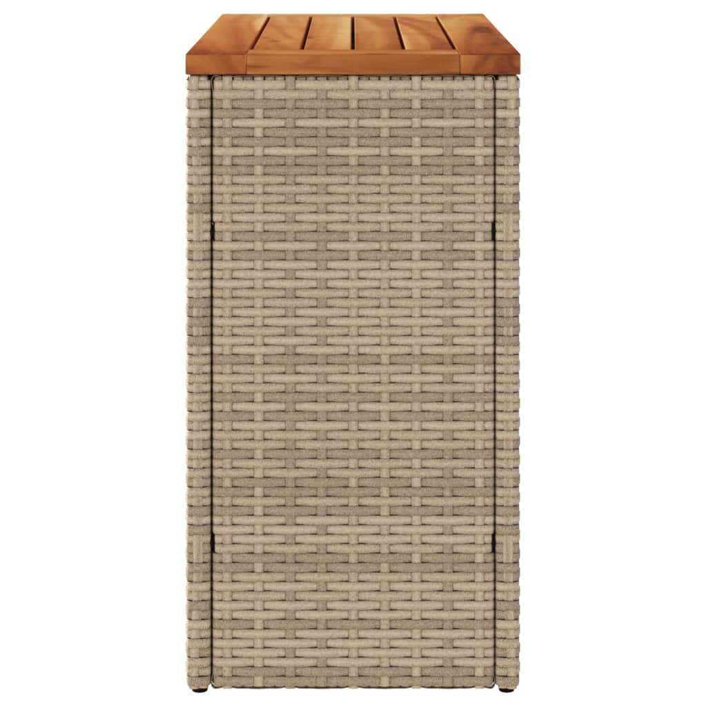 Tuinbijzettafel met houten blad 58x27,5x55 cm poly rattan beige - AllerleiShop