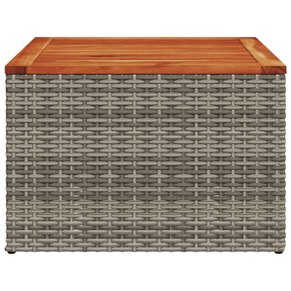 Tuintafel 55x55x37 cm poly rattan en acaciahout grijs - AllerleiShop