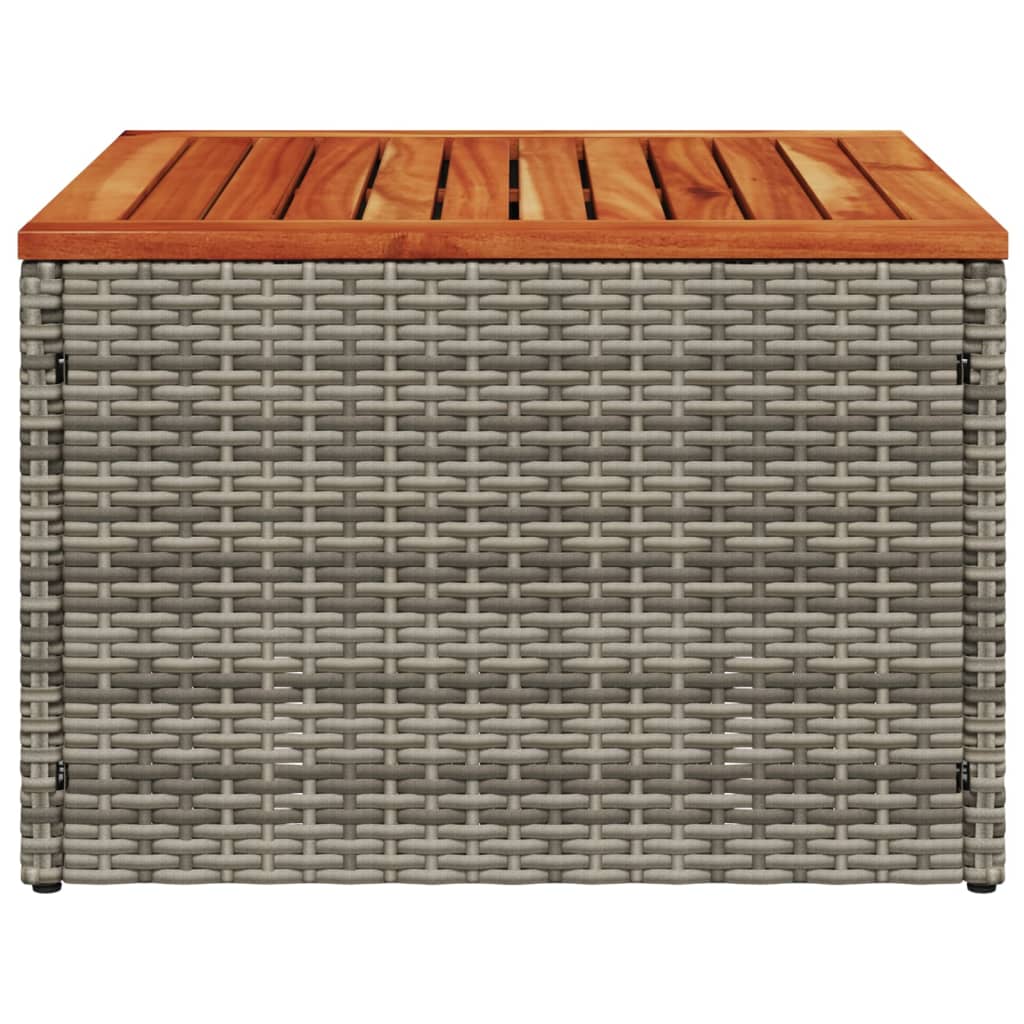 Tuintafel 55x55x37 cm poly rattan en acaciahout grijs - AllerleiShop