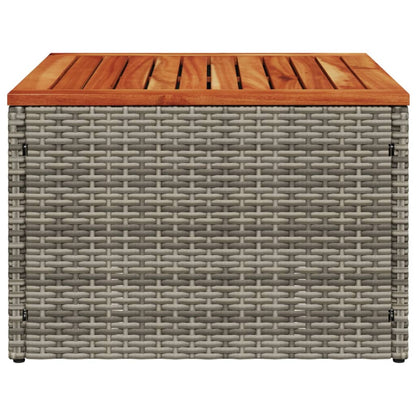 Tuintafel 55x55x37 cm poly rattan en acaciahout grijs - AllerleiShop