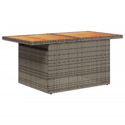 Tuintafel 100x55x73 cm poly rattan en acaciahout grijs - AllerleiShop