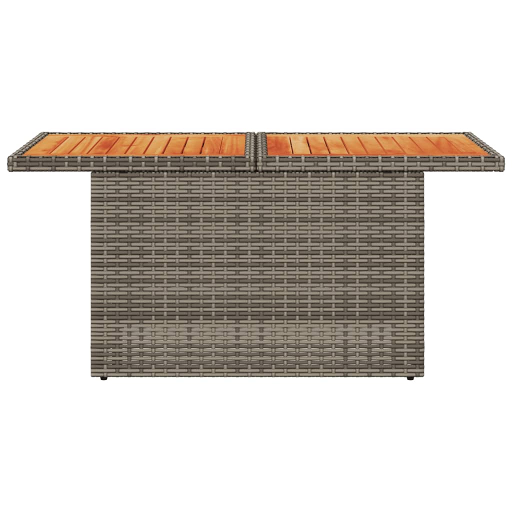 Tuintafel 100x55x73 cm poly rattan en acaciahout grijs - AllerleiShop