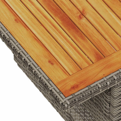 Tuintafel 100x55x73 cm poly rattan en acaciahout grijs - AllerleiShop