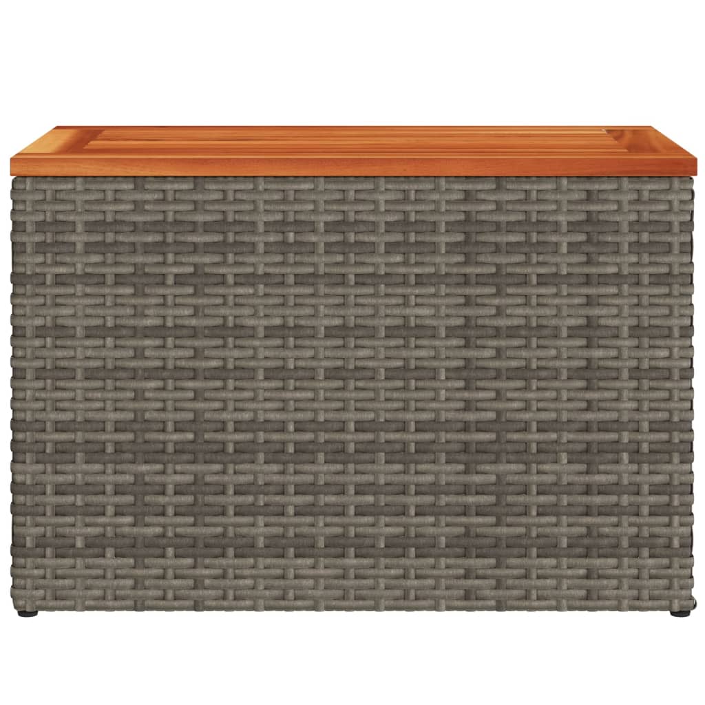 Tuinbijzettafels 2 st 55x34x37 cm poly rattan en hout grijs - AllerleiShop