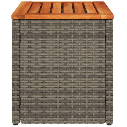 Tuinbijzettafels 2 st 55x34x37 cm poly rattan en hout grijs - AllerleiShop