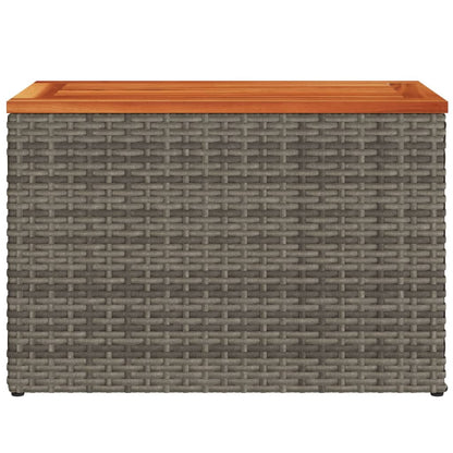 Tuinbijzettafels 2 st 55x34x37 cm poly rattan en hout grijs - AllerleiShop