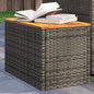 Tuinbijzettafels 2 st 55x34x37 cm poly rattan en hout grijs - AllerleiShop