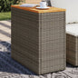 Tuinbijzettafel met houten blad 58x27,5x55 cm poly rattan grijs - AllerleiShop