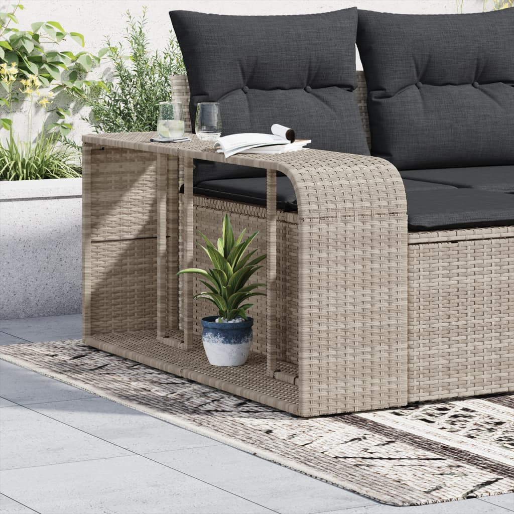 Opbergschappen 2 st poly rattan lichtgrijs - AllerleiShop