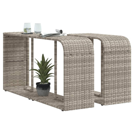 Opbergschappen 2 st poly rattan lichtgrijs - AllerleiShop