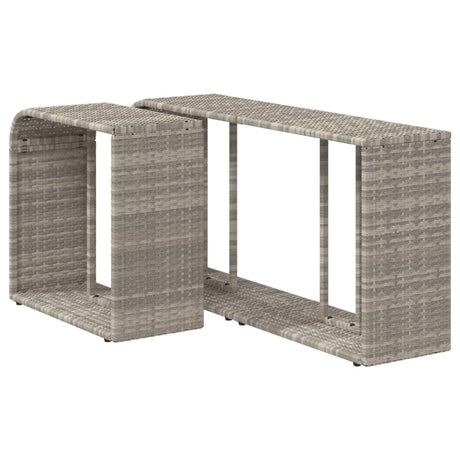 Opbergschappen 2 st poly rattan lichtgrijs - AllerleiShop