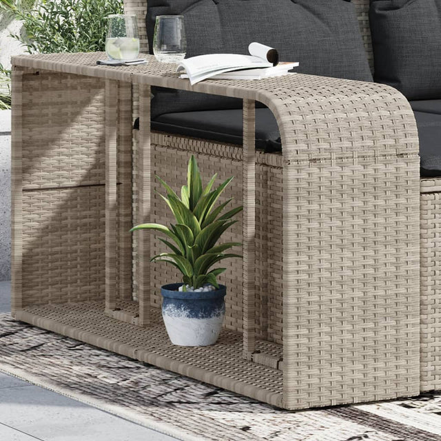 Opbergschappen 2 st poly rattan lichtgrijs - AllerleiShop