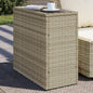 Tuinbijzettafel glasblad 58x27,5x55 cm poly rattan lichtgrijs - AllerleiShop