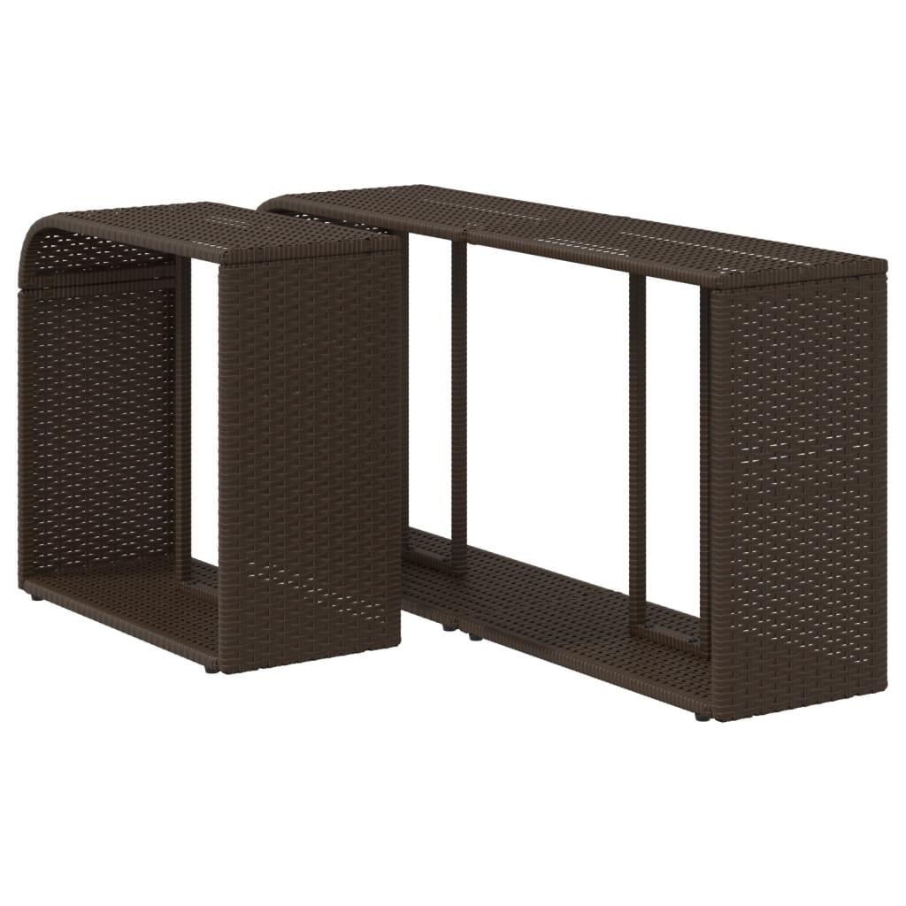 Opbergschappen 2 st poly rattan bruin - AllerleiShop