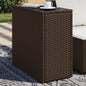 Tuinbijzettafel met glazen blad 58x27,5x55 cm poly rattan bruin - AllerleiShop