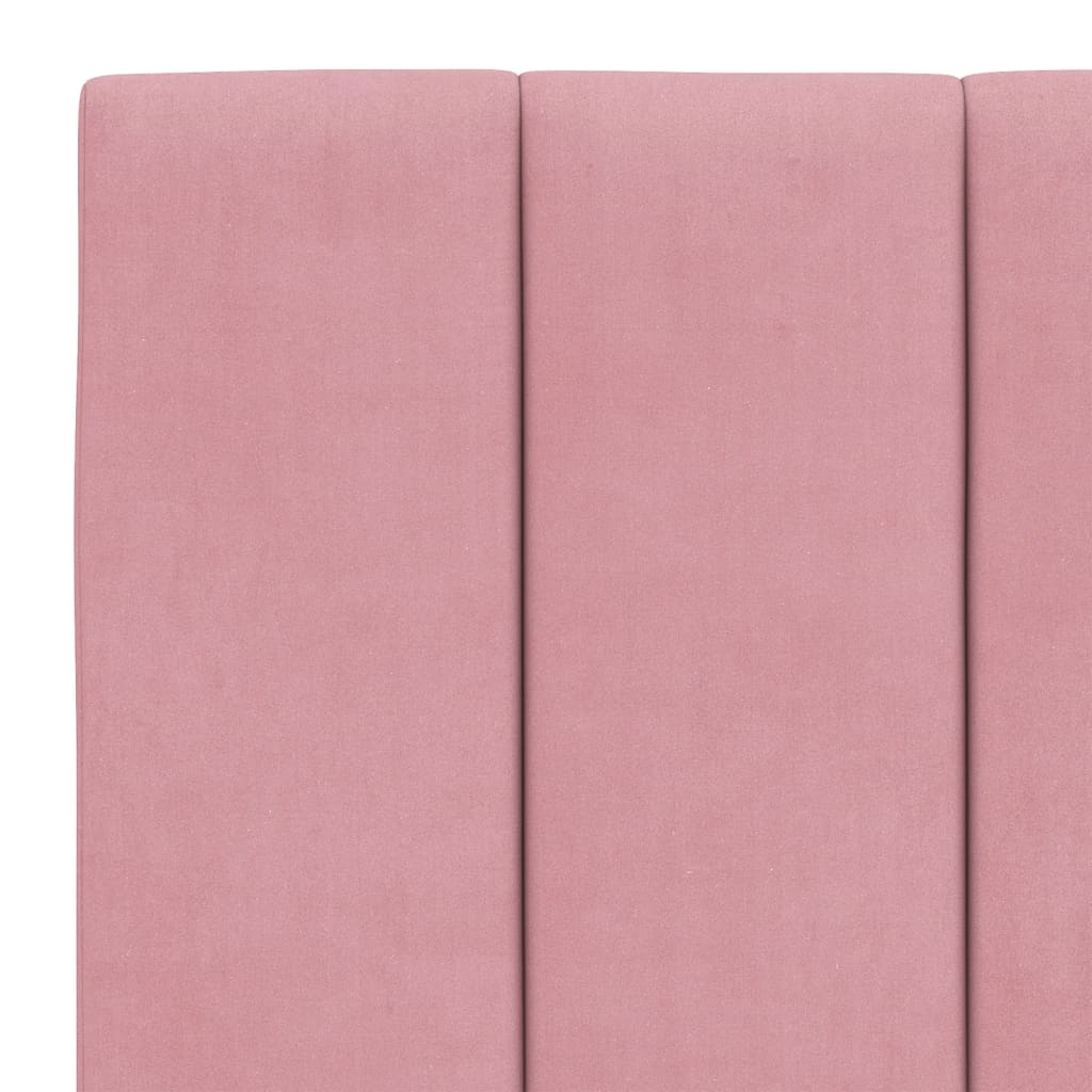 Bedframe met hoofdeinde fluweel roze 140x200 cm