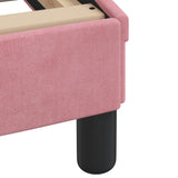 Bedframe met hoofdeinde fluweel roze 160x200 cm