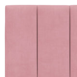 Bedframe met hoofdeinde fluweel roze 160x200 cm