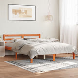 Bedframe zonder matras massief grenenhout wasbruin 135x190 cm