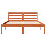 Bedframe zonder matras massief grenenhout wasbruin 135x190 cm