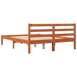 Bedframe zonder matras massief grenenhout wasbruin 135x190 cm