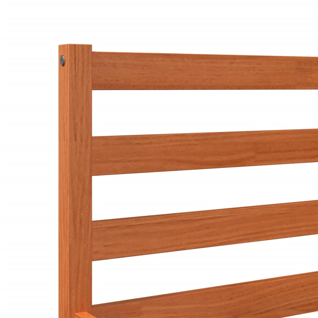 Bedframe zonder matras massief grenenhout wasbruin 135x190 cm
