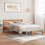Bedframe zonder matras massief grenenhout wasbruin 140x200 cm