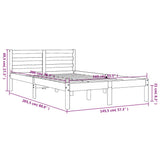 Bedframe zonder matras massief grenenhout wasbruin 140x200 cm
