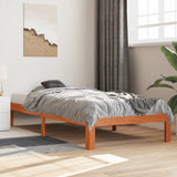 Bedframe zonder matras massief grenenhout wasbruin 100x200 cm