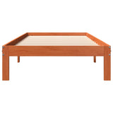 Bedframe zonder matras massief grenenhout wasbruin 100x200 cm