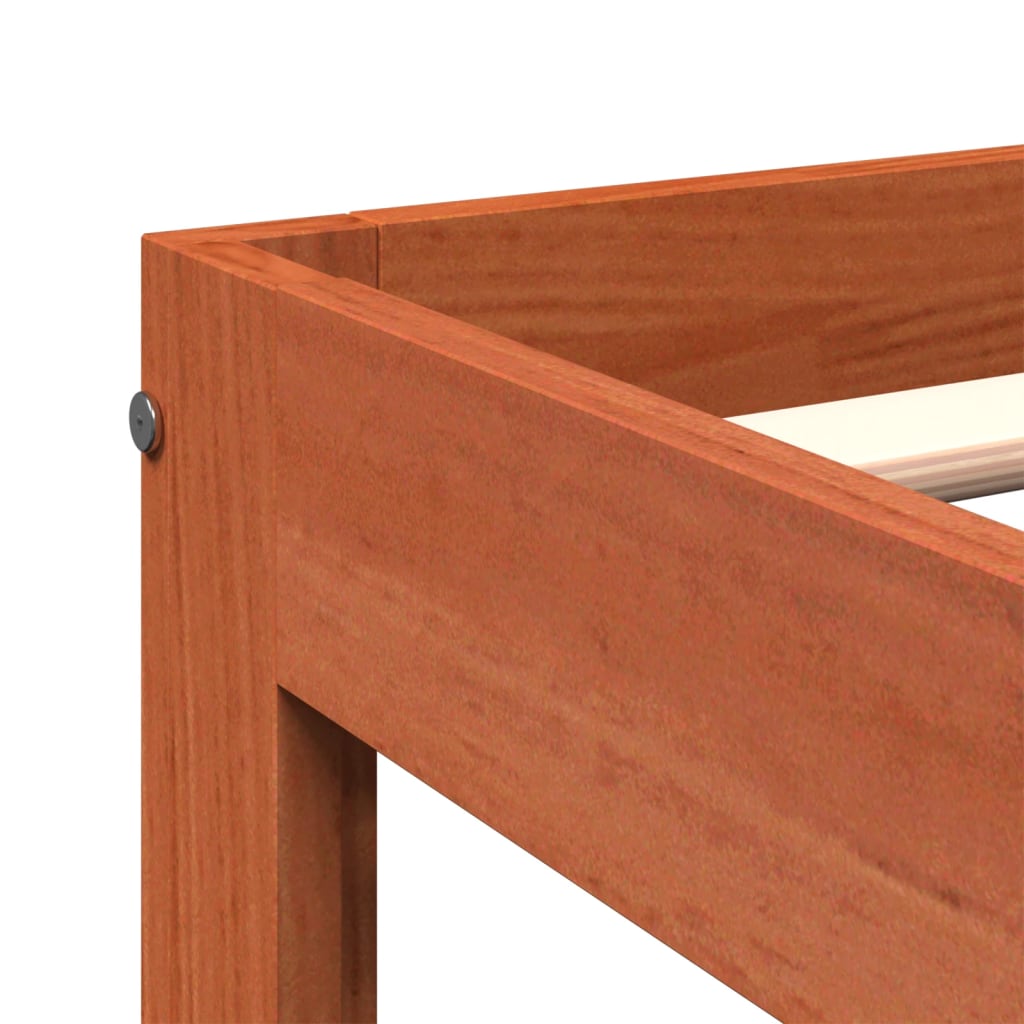 Bedframe zonder matras massief grenenhout wasbruin 100x200 cm