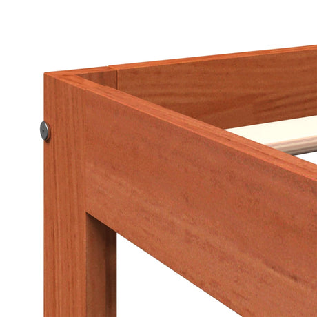 Bedframe zonder matras massief grenenhout wasbruin 100x200 cm