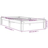 Bedframe zonder matras massief grenenhout wasbruin 100x200 cm