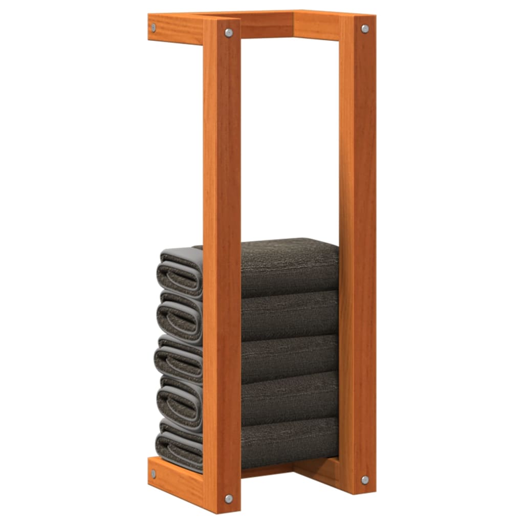 Handdoekenrek 23x18x60 cm massief grenenhout wasbruin - AllerleiShop