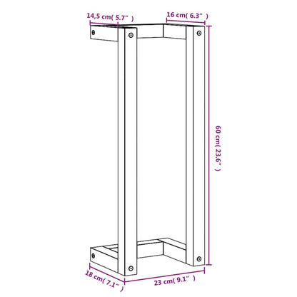 Handdoekenrek 23x18x60 cm massief grenenhout wasbruin - AllerleiShop