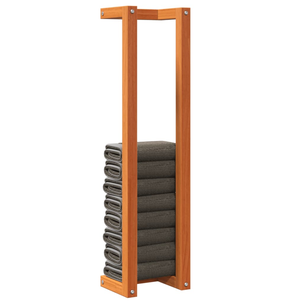 Handdoekenrek 23x18x90 cm massief grenenhout wasbruin - AllerleiShop