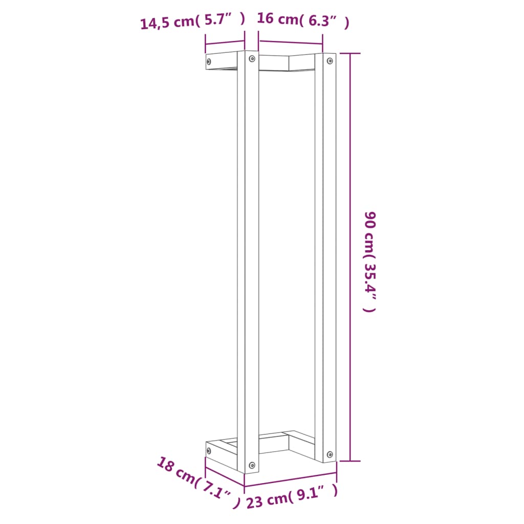 Handdoekenrek 23x18x90 cm massief grenenhout wasbruin - AllerleiShop