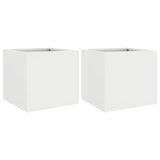 Plantenbakken 2 st 32x30x29 cm staal wit - AllerleiShop