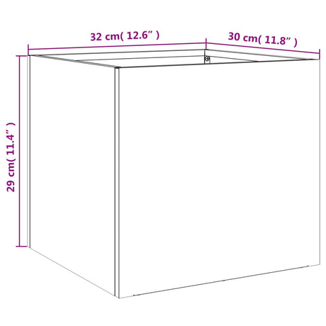 Plantenbakken 2 st 32x30x29 cm staal wit - AllerleiShop