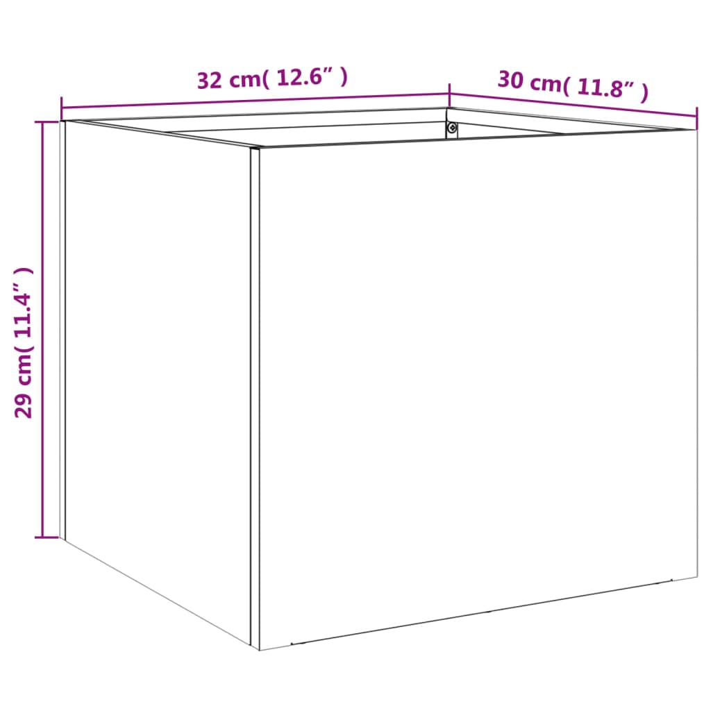 Plantenbakken 2 st 32x30x29 cm staal antracietkleurig