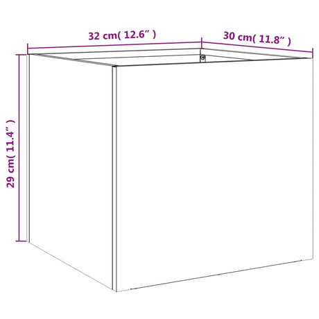 Plantenbakken 2 st 32x30x29 cm staal antracietkleurig