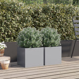 Plantenbakken 2 st 32x30x29 cm gegalvaniseerd staal zilverkleur - AllerleiShop