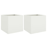 Plantenbakken 2 st 42x40x39 cm staal wit - AllerleiShop