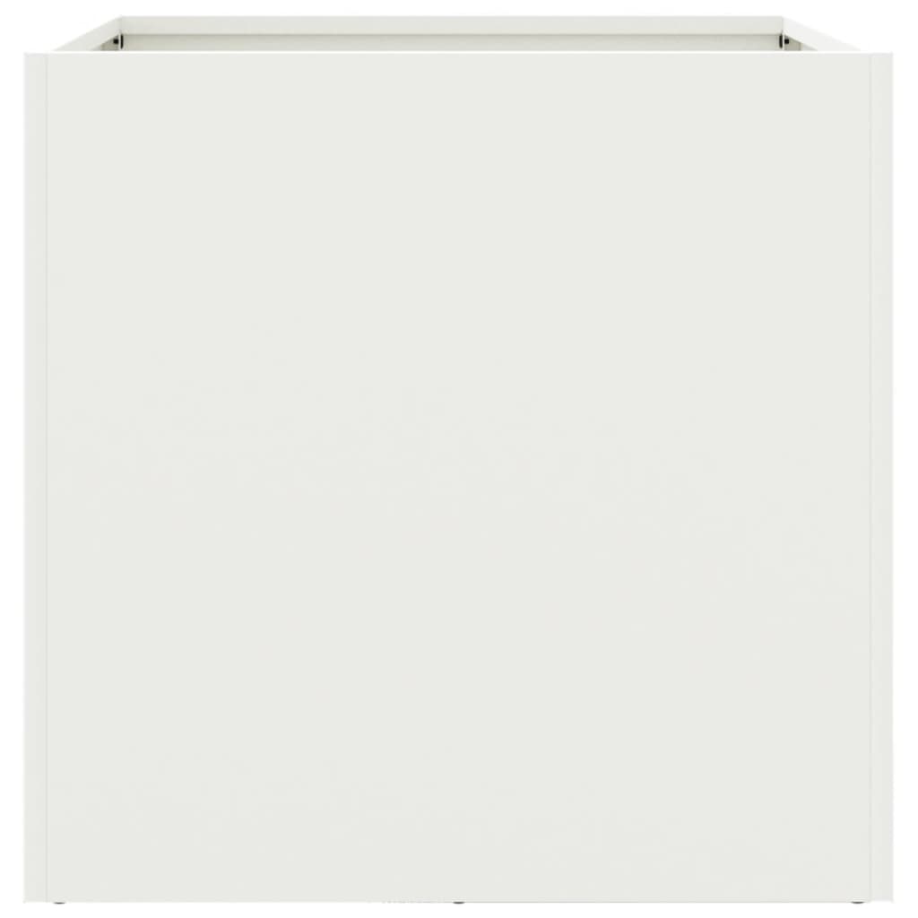 Plantenbakken 2 st 42x40x39 cm staal wit - AllerleiShop