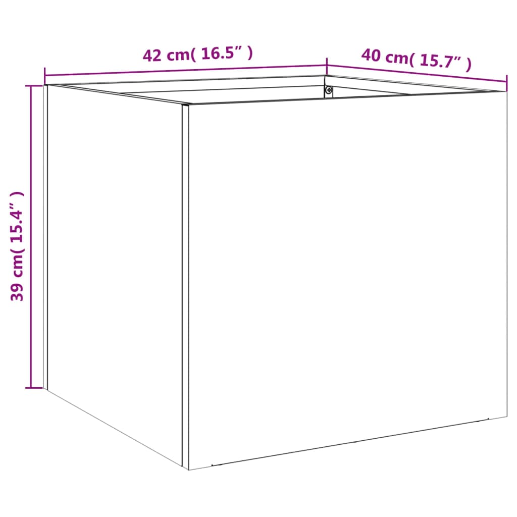 Plantenbakken 2 st 42x40x39 cm staal wit - AllerleiShop