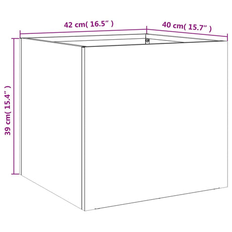 Plantenbakken 2 st 42x40x39 cm staal wit - AllerleiShop