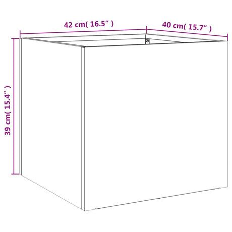 Plantenbak 42x40x39 cm staal antracietkleurig