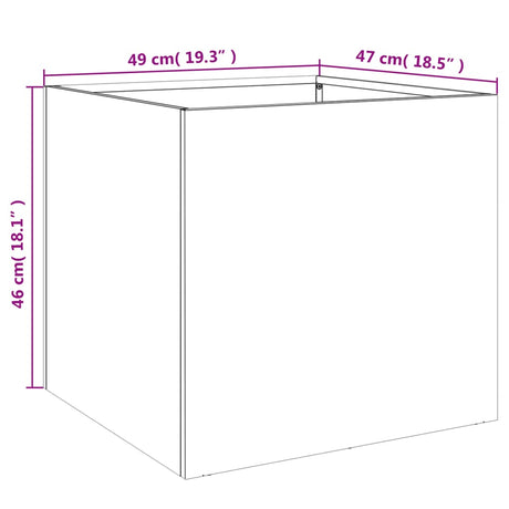 Plantenbakken 2 st 49x47x46 cm staal zwart