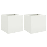 Plantenbakken 2 st 49x47x46 cm staal wit - AllerleiShop